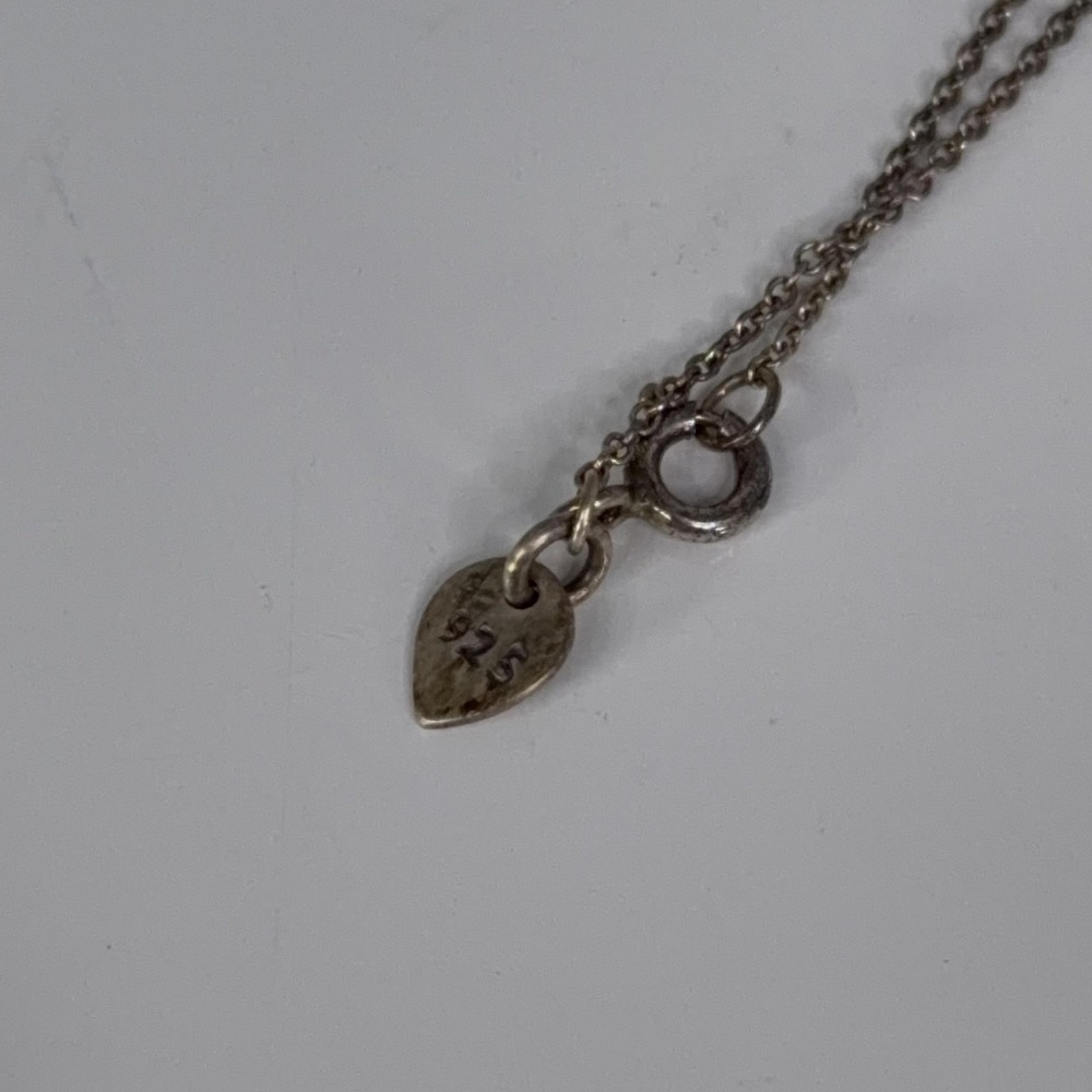 Me&Ro Sterling Silver 925 Round Blue Stone Pendant Necklace 18in Inspirational - Picture 10 of 11